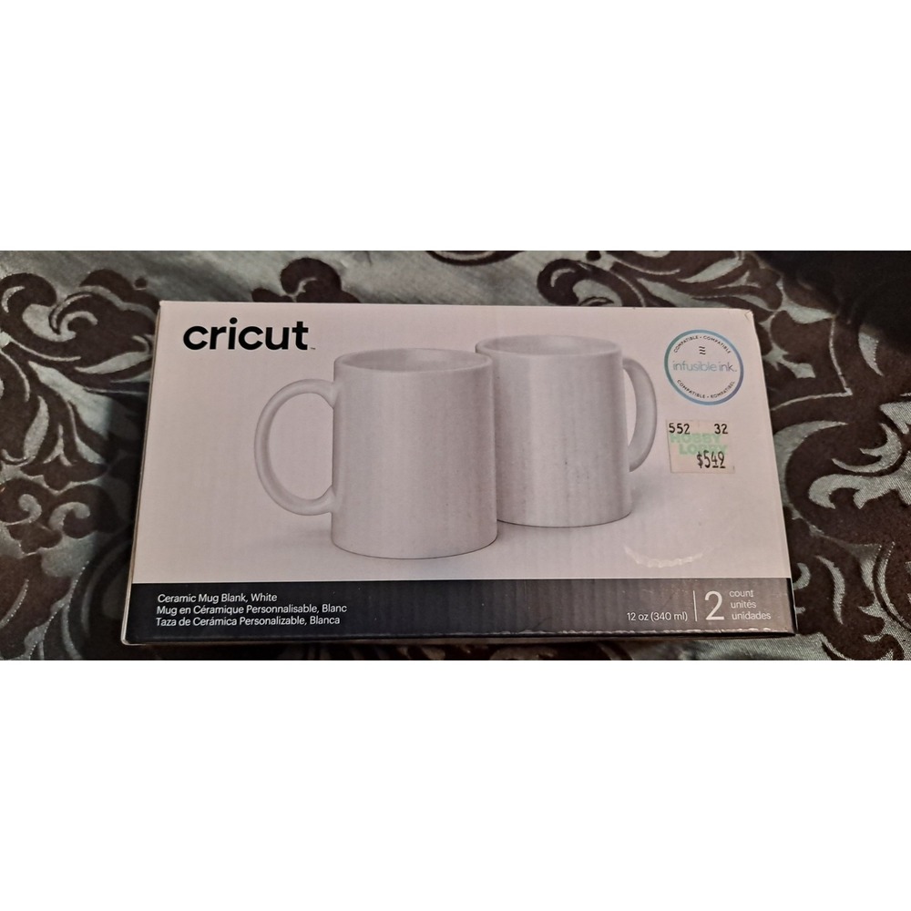 Cricut‎ Ceramic Mug Blank White 12 oz (2 count) Compatible Infusible Ink